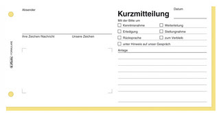 Kurzmitteilung Formular Herlitz sd Din lang