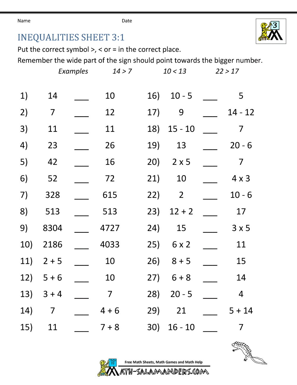 third grade math practice rounding inequalities and multiples