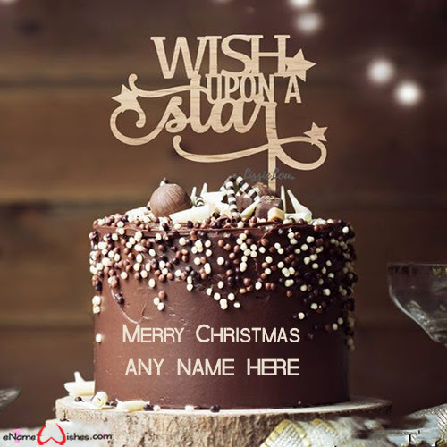 Merry Christmas Chocolate Cake With Name Enamewishes