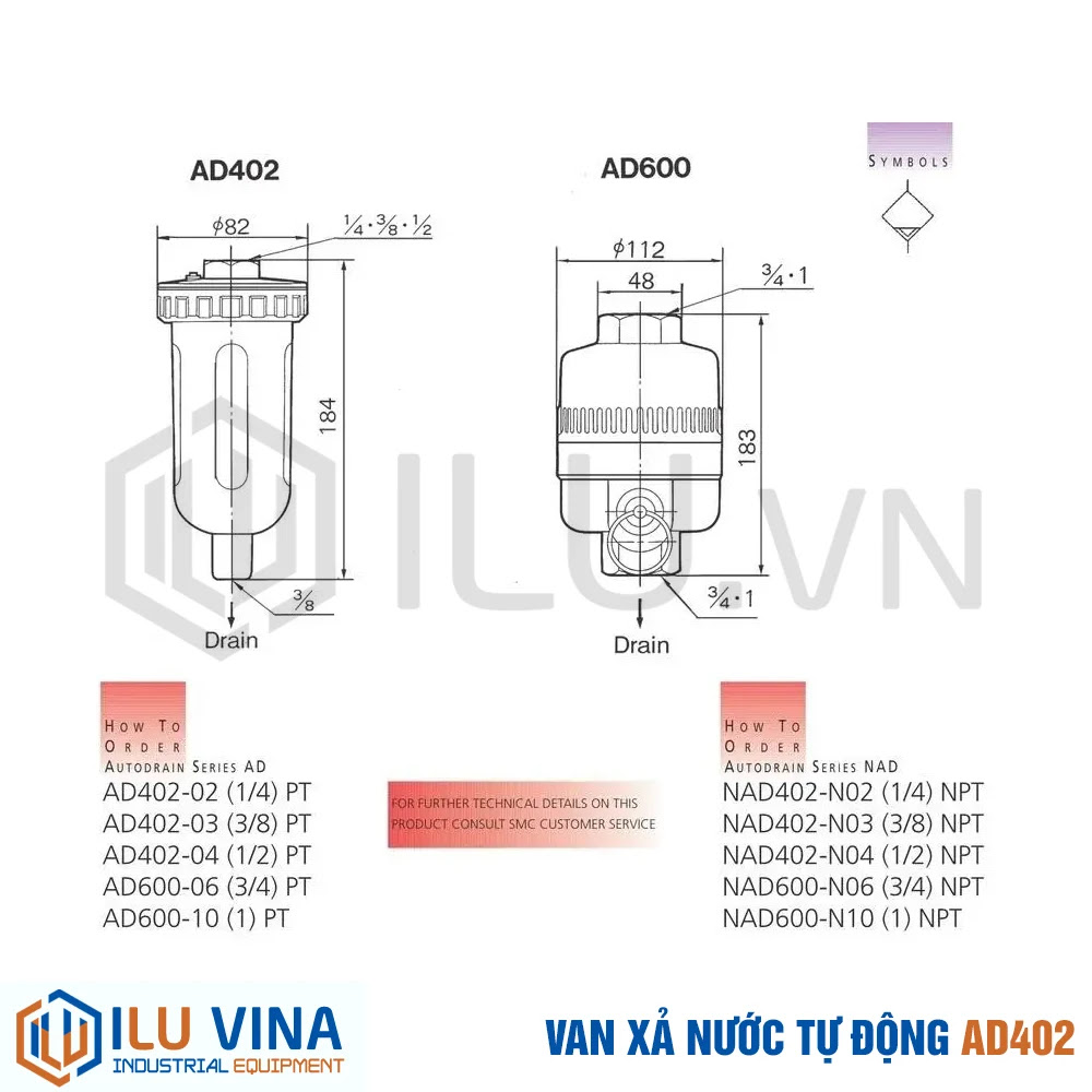 Van xả nước tự động AD402