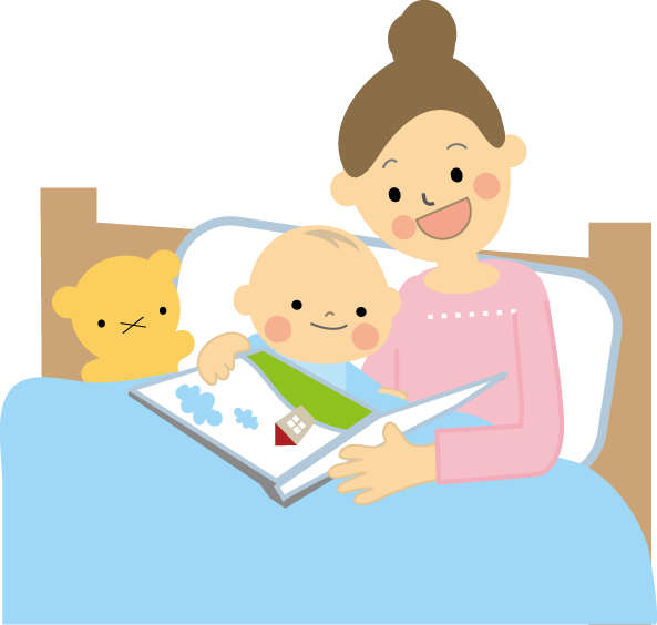 本の読み聞かせのイラスト 育児 無料イラスト フリー素材