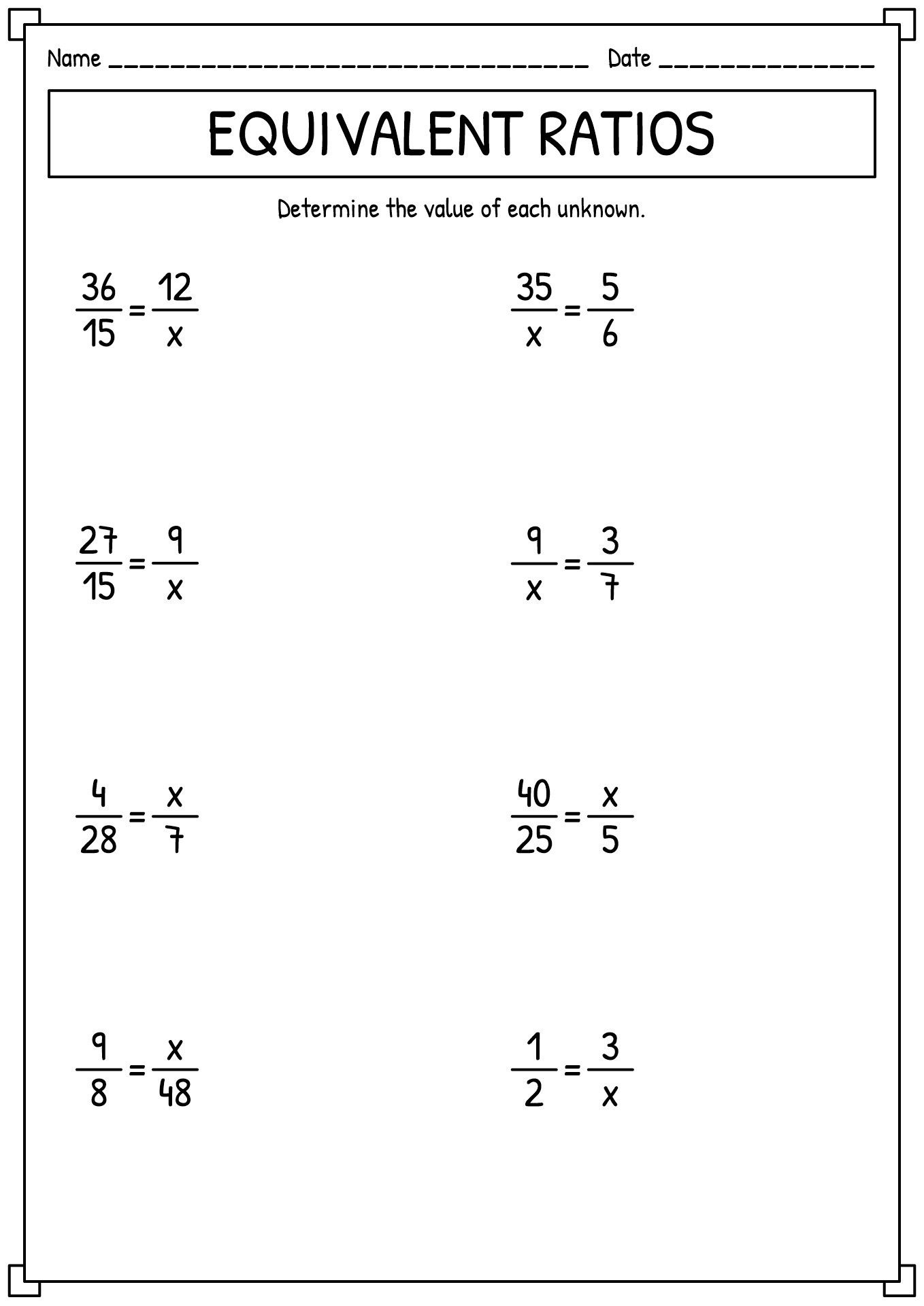 13 Best Images of 7th Grade Math Worksheets Proportions - Proportions ...