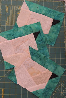 Hen blocks from cream crumb made fabric