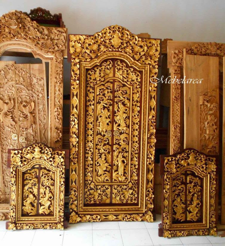 Pintu Gebyok Ukiran Khas Kota Bali Bahan Baku Kayu Jati Pintu Gebyok Ukiran Khas Kota Bali Bahan Baku Kayu Jati