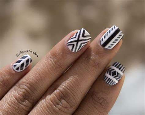 black  white nail arts