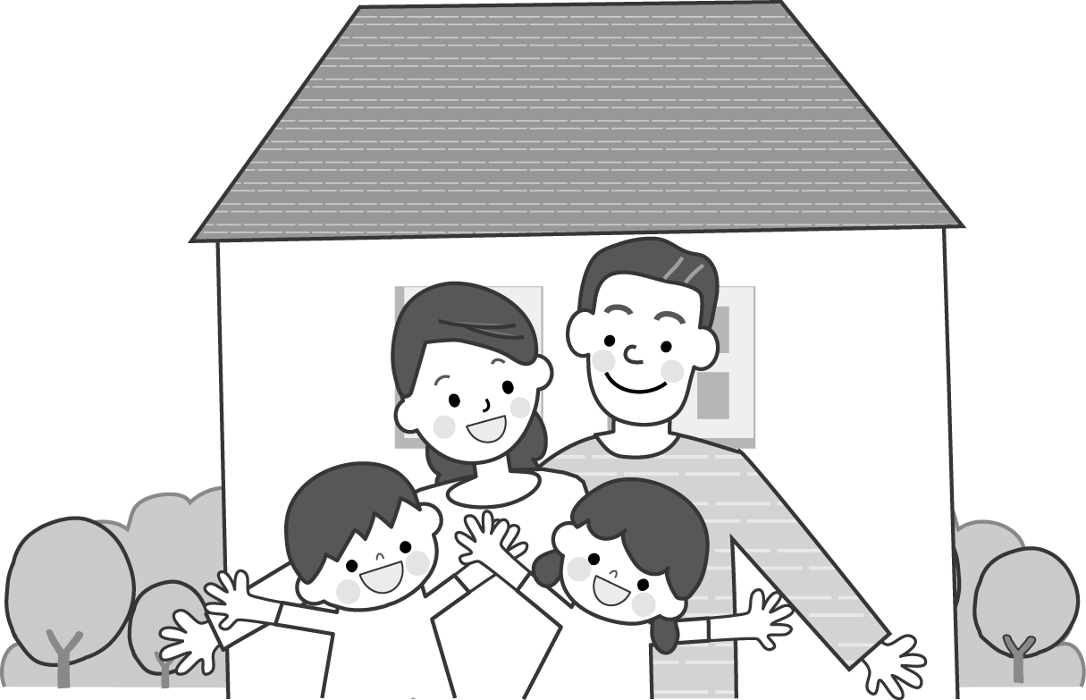 家族と家のイラスト 無料イラスト フリー素材