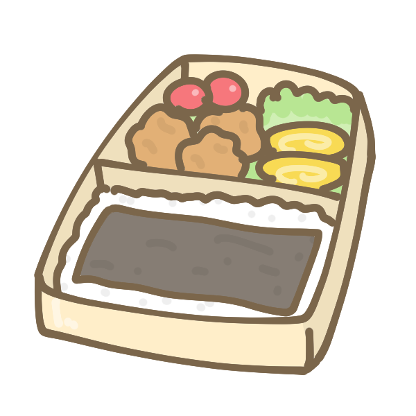 唐揚げ海苔弁当のイラスト かわいいフリー素材が無料のイラストレイン