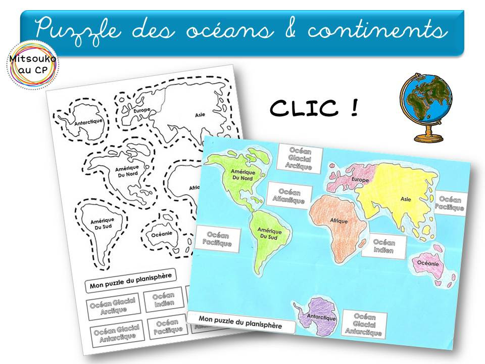 Apprendre Les Continents Et Les Oceans De Facon Interactive Mitsouko A L Ecole