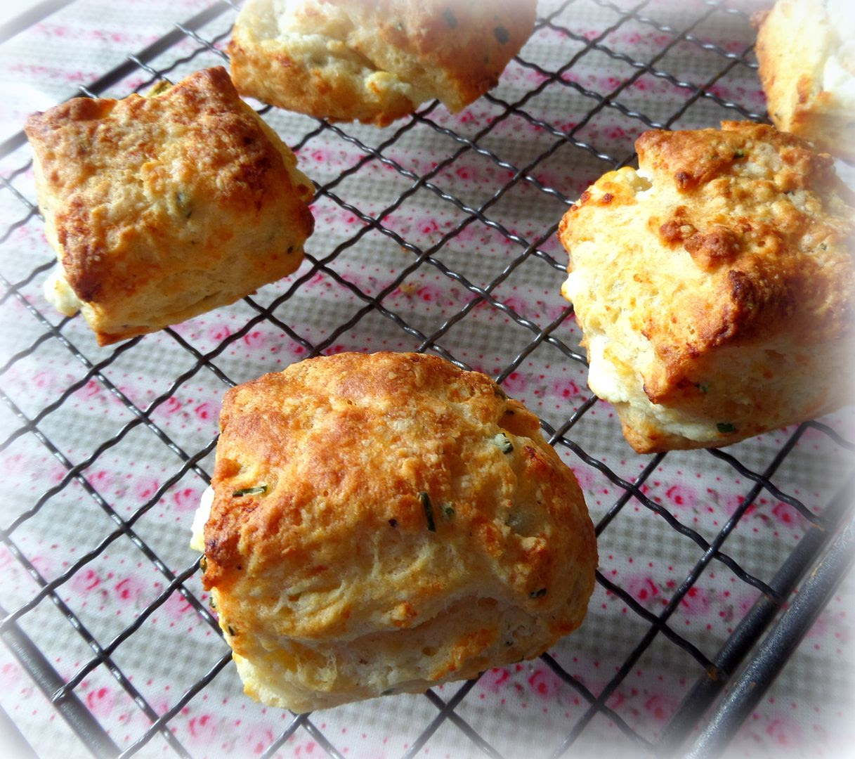 Flaky Goat Cheese and Chive Biscuits