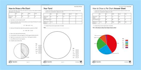  how to draw a pie chart worksheet teacher made