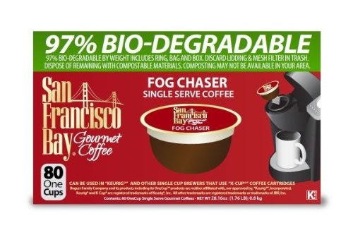 San Francisco Bay Coffee Fog Chaser, 80 OneCup Single Serve Cups