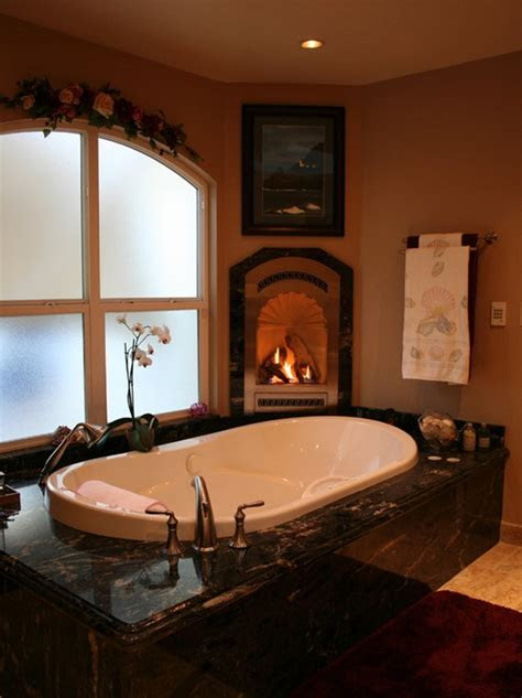 This is a good alternative for older, unearthed houses where the property owner . 51 Spectacular Bathrooms With Fireplaces - DigsDigs