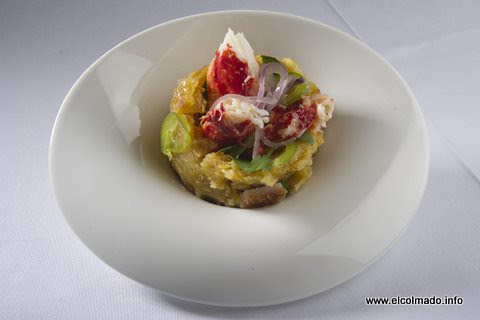 mofongo con cangrejos y cilantro,. el colmado