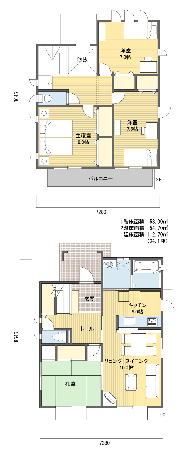間取り19 2階建 30 40坪 北玄関プラン 注文住宅の一戸建て 楽住 Rakunism