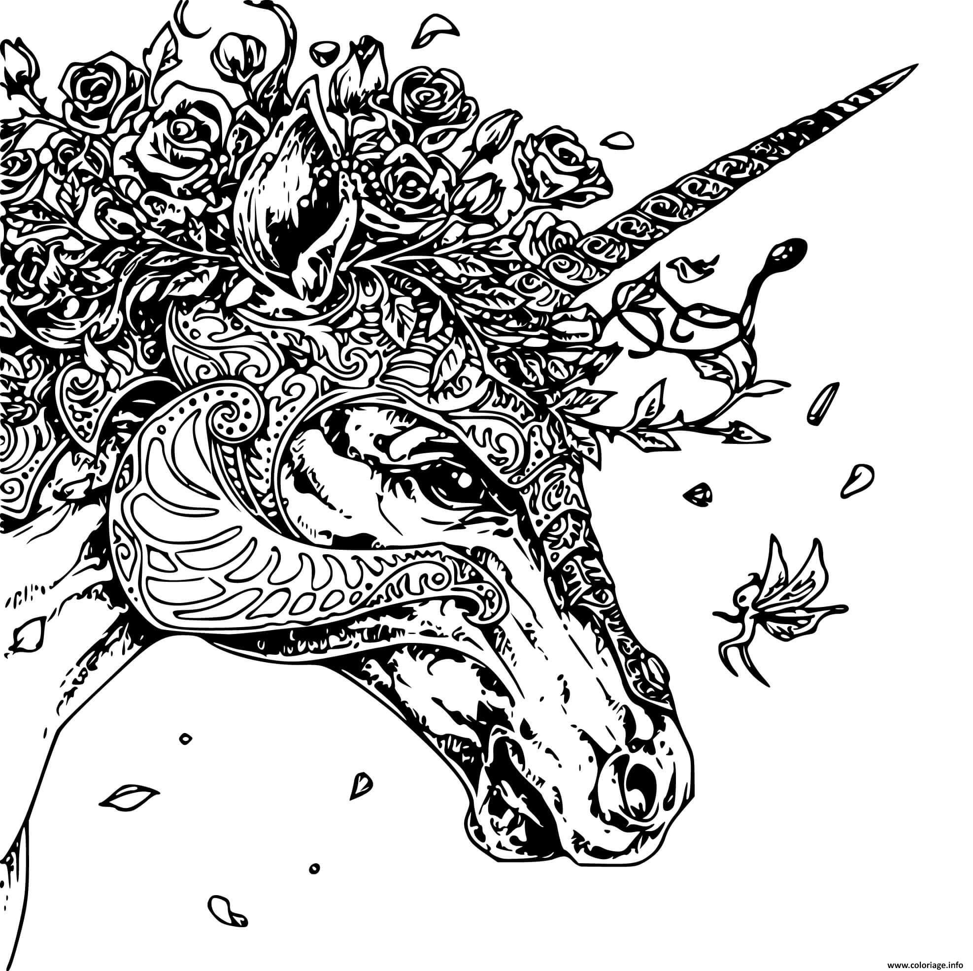 Coloriage Licorne Unique Adulte Zentangle Jecoloriecom