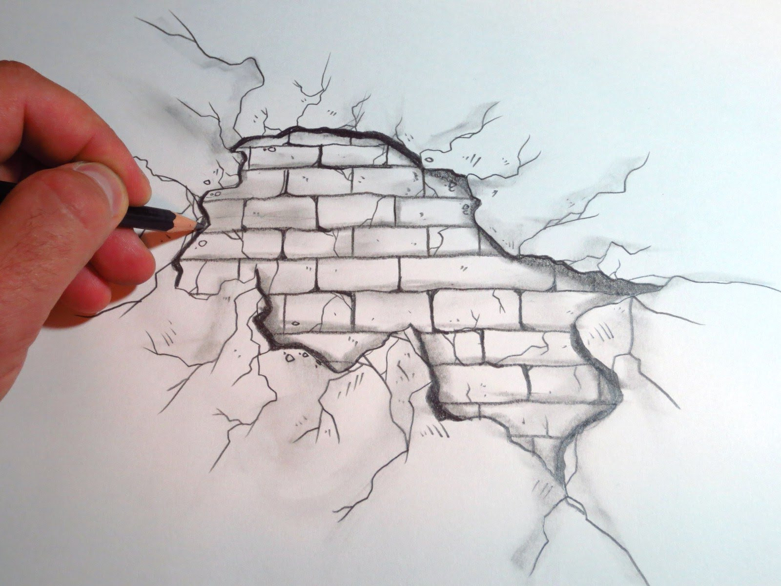 Cracked Brick Wall Drawing at GetDrawings | Free download