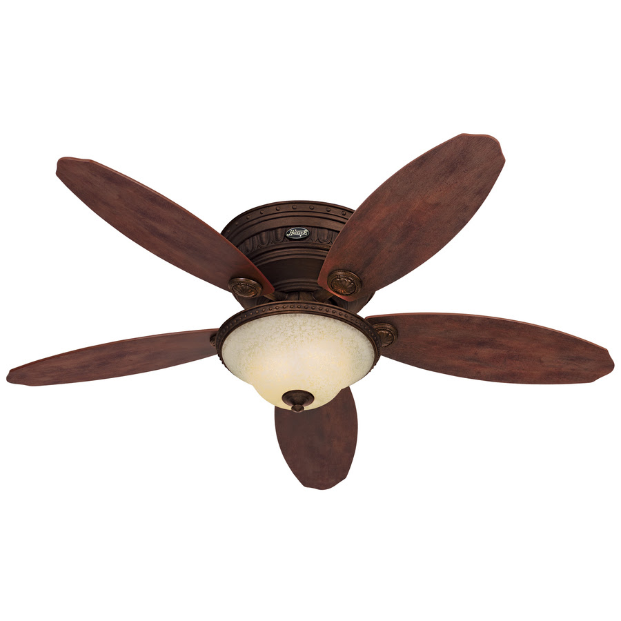 Shop Hunter Avignon 52-in Tuscan Gold Flush Mount Ceiling ...