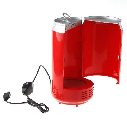 TOOGOO(R) Mini USB PC Fridge Beverage Drink Cans Cooler & Warmer Red