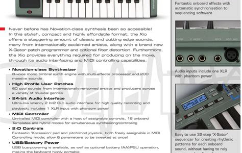 Free Download novation xio music keyboards owners manual Printed Access Code PDF