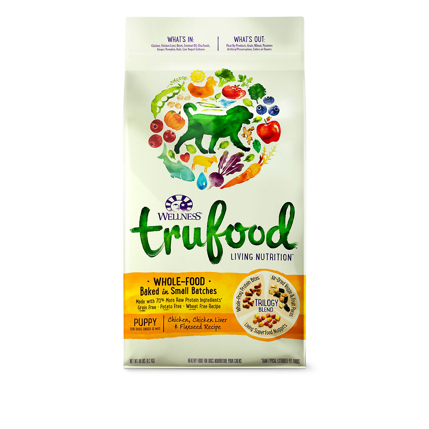 Wellness TruFood Chicken, Chicken Liver & Flaxseed Puppy Food, 18 lbs.