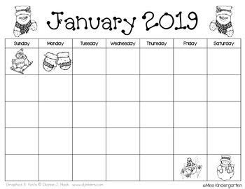  free calendar templates 2019 2020 by miss kindergarten love teachers