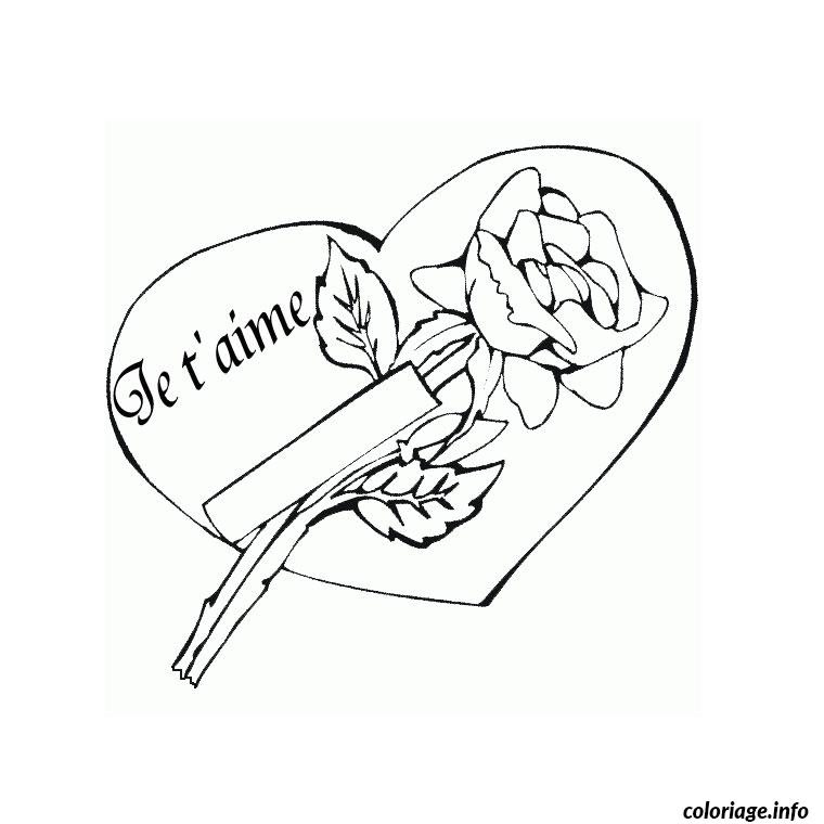 Coloriage coeur je t aime  JeColorie.com