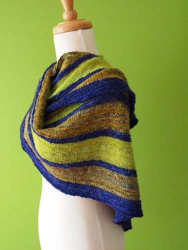 Earth & Sky shawl # 2 made with my handspun yarn