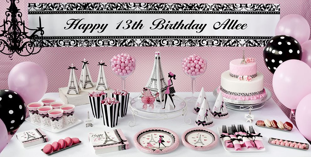Pink Paris 13th Birthday Party Supplies Party City