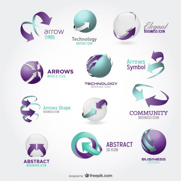 Arrow-icons-for-logos-in-blue-and-green