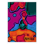 Colorful Abstract Art Blank Note Card by PiCassieO