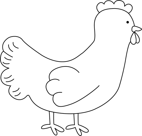 Black and White Chicken Clip Art - Black and White Chicken ...