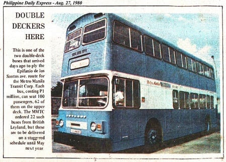 1980 0827 MMTC Double Deck Bus