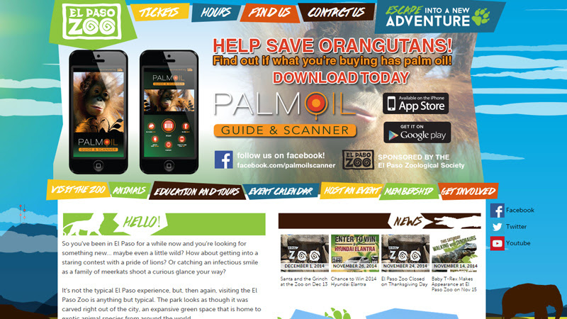 el paso california zoo website design