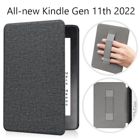 Bao Da Cover Cho Máy Đọc Sách All - New Kindle Gen 11Th 2022 Có Quai Cầm Da Nhám Chống Vân Tay