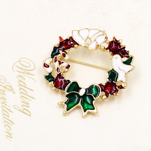 Title 1, Santa Claus bell snowman Christmas tree brooch ...