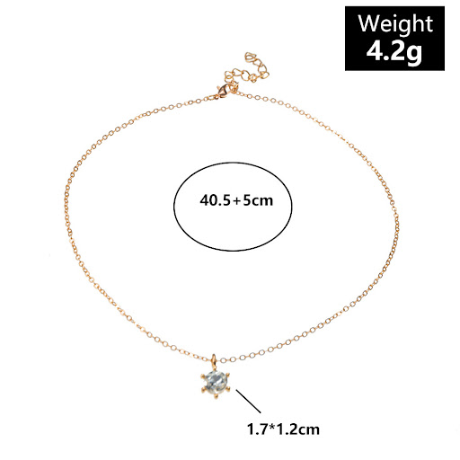 Title 1, European and American Simple Square Zircon Neck...