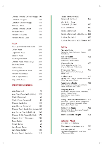 Shiv Sagar Pure Veg Restaurant menu 