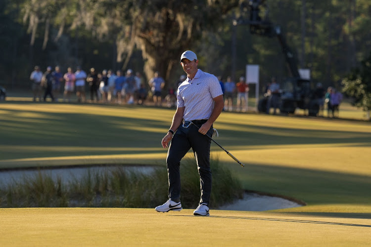 Rory McIlroy on the 18th green in Ridgeland, South Carolina. Picture: DAVID YEAZELL/USA TODAY SPORTS