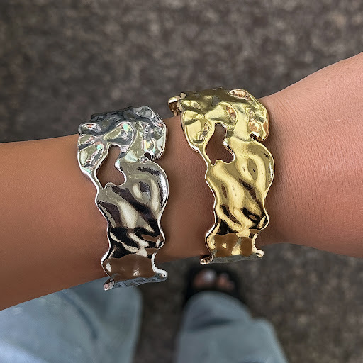 Title 6, Pleated Liquid Metallic Bracelet. Experience fl...
