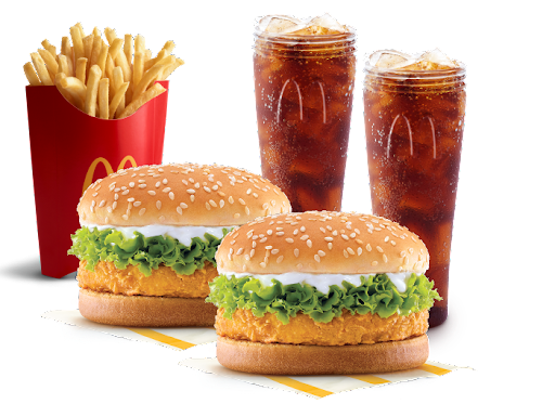 2 McChicken Burger + 1 Fries (L) + 2 Coke