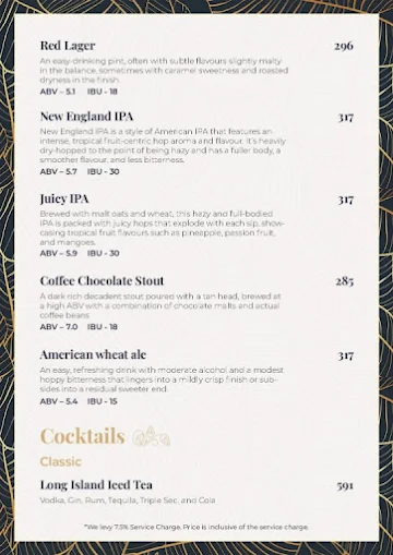 Byg Brewski Brewing Company menu 