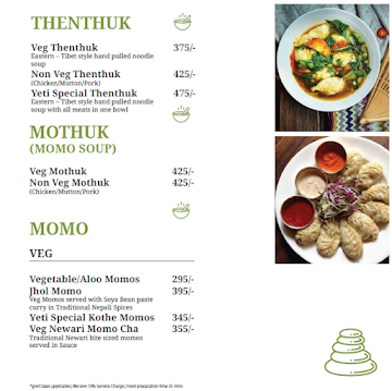 Yeti - The Himalayan Kitchen menu 