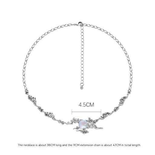 Title 1, Frosted Moonstone Xiangyun Pearl Necklace. Expe...