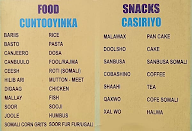 Somali Restaurant menu 1