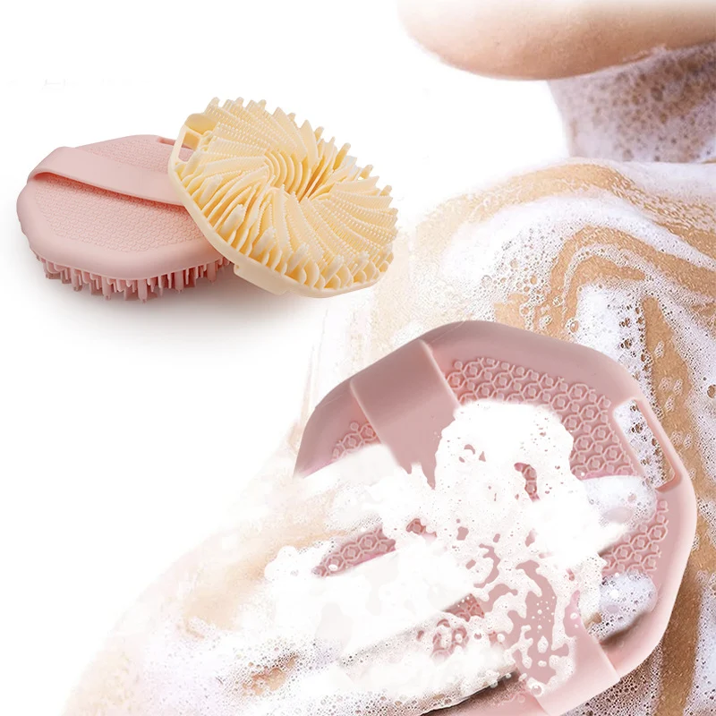 Cepillo de silicona poligonal portátil para ducha Masajeador para una limpieza profunda y relajante. Ideal para uso diario.