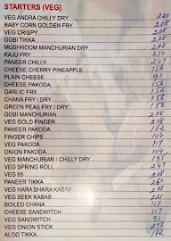 Hotel Peshwa menu 1