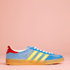 adidas x gucci gazelle light blue / yellow / red