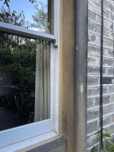 We repointed the trowel mastic back in and finished around all window and door seals