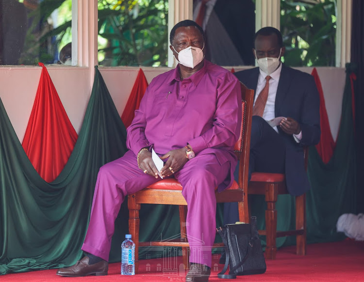 Cotu secretary general Francis Atwoli during Labour Day celebrations at State House in Nairobi on May 1, 2021