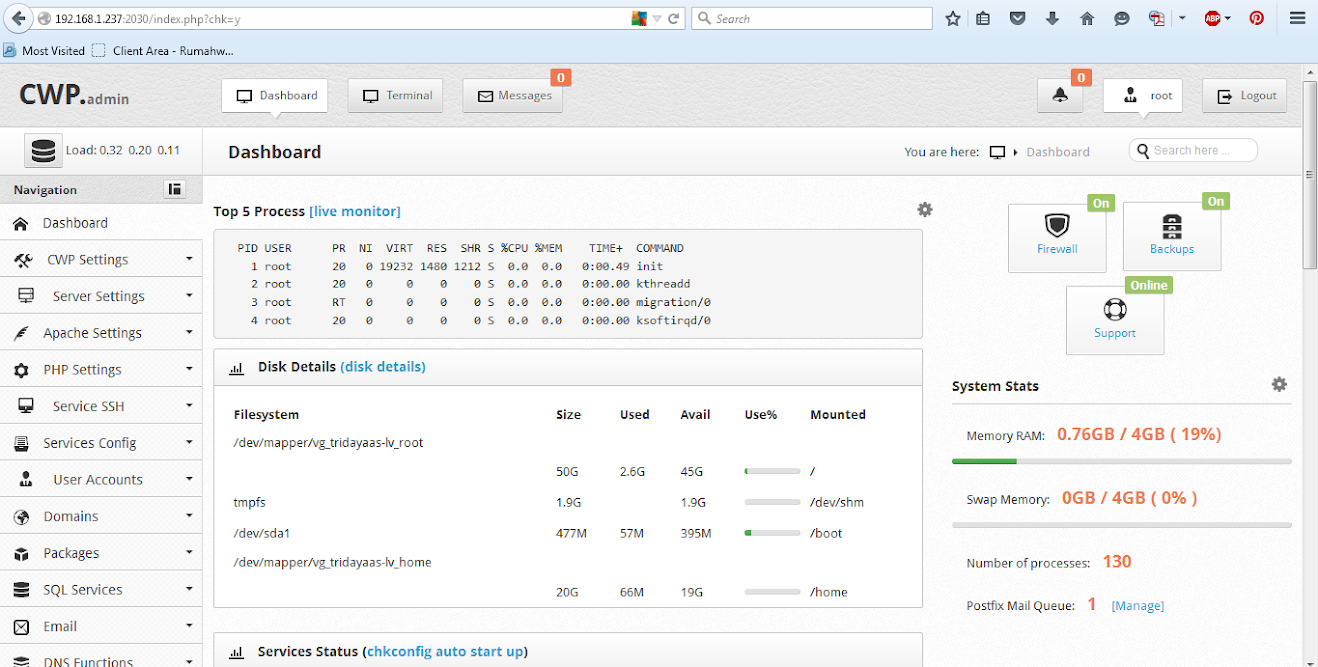 cara installasi CentOS Web Panel